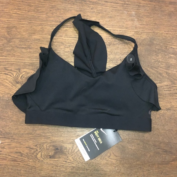 BRAND NEW (tag attached) Nike Indy Feature Femme Ruffle Bra, Black - Picture 5 of 6